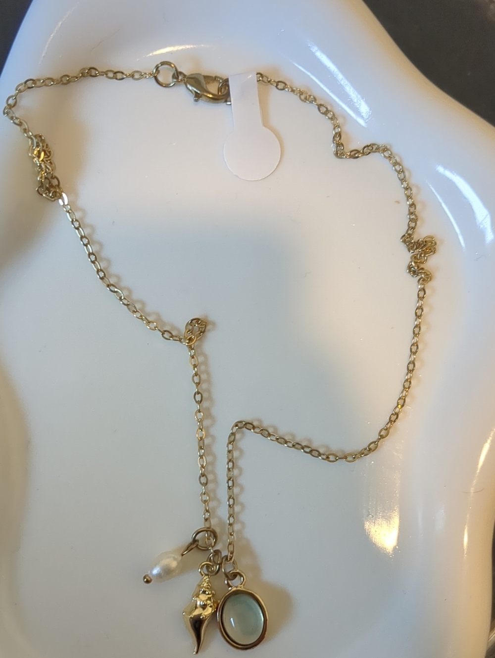 Gold Charm Clasp Necklace